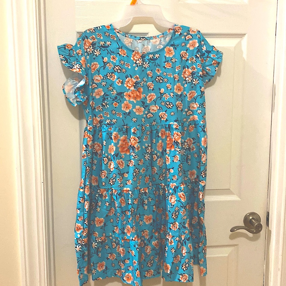 Tiered Blue Dress